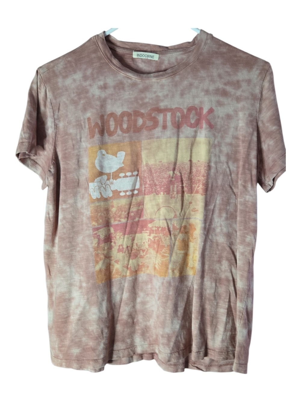 Woodstock Graphic Tie-Dye Tee - Faded Mauve